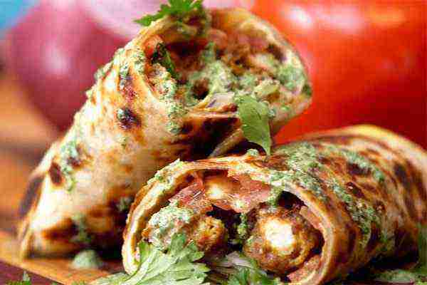 Spicy Paneer kathi roll