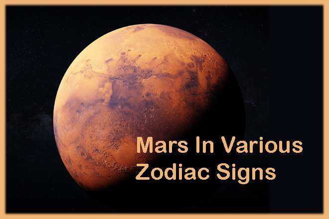 Mars In Various Zodiac Signs, Mars In Different Signs, Mars Sign Astrology, Mars Vedic Astrology