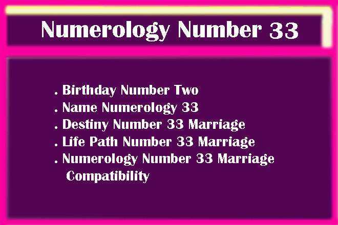 Numerology Number 33