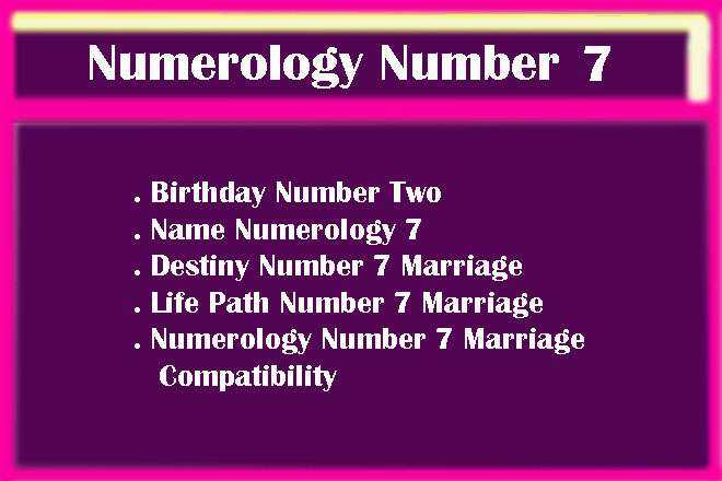 Numerology Number 7