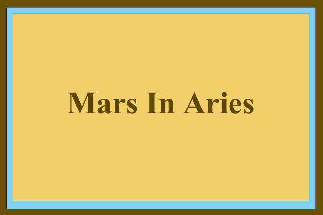 Mars In Aries