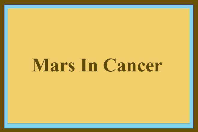 Mars In Cancer